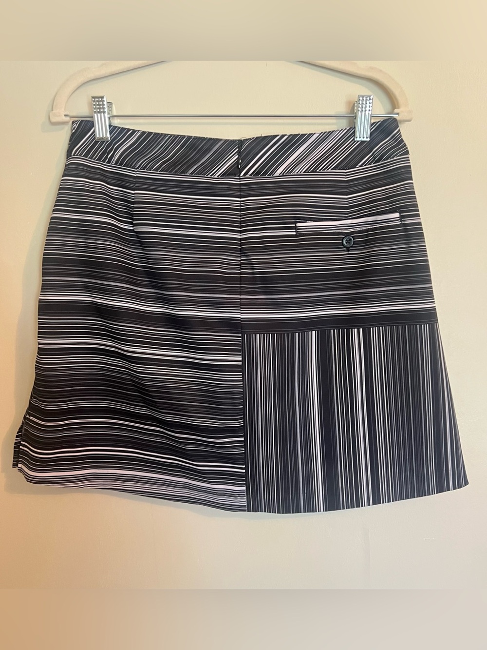 Lady Hagen Black and White Striped Mini Skirt - Picture 5 of 8